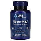 Life Extension, Neuro-Mag, L-treonato de magnesio, 144 mg, 90 cápsulas vegetales (48 mg por cápsula)
