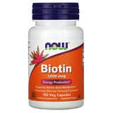 NOW Foods, Biotina, 1000 mcg, 100 cápsulas vegetales