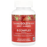 California Gold Nutrition, Gomitas con complejo de vitaminas B, Fresa, 45 gomitas vegetales