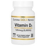 California Gold Nutrition, Vitamina D3, 125 mcg (5000 UI), 90 cápsulas blandas de gelatina de pescado