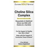 California Gold Nutrition, Complejo de colina y sílice, Suplemento con colágeno y silicio (en forma de OSA) estabilizado y biodi