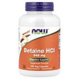 NOW Foods, Clorhidrato de betaína, 648 mg, 120 cápsulas vegetales