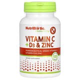 NutriBiotic, Inmunidad, Vitamina C + D3 y zinc, 100 cápsulas