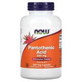 NOW Foods, Ácido pantoténico, 500 mg, 250 cápsulas vegetales