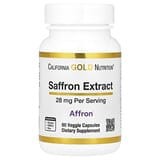 California Gold Nutrition, Extracto de azafrán con Affron®, 28 mg, 60 cápsulas vegetales