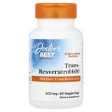 Doctor's Best, Trans-resveratrol de alta potencia 600, 600 mg, 60 cápsulas vegetales