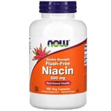 NOW Foods, Niacina, No causa enrojecimiento, Doble concentración, 500 mg, 180 cápsulas vegetales