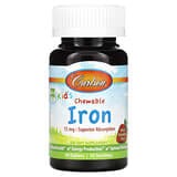 Carlson, Hierro masticable para niños, Fresa, 15 mg, 30 comprimidos