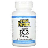 Natural Factors, Vitamina K2, 120 mcg, 60 cápsulas vegetales