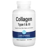 Lake Avenue Nutrition, Colágeno hidrolizado de tipo I y III, 3000 mg, 360 comprimidos (1000 mg por comprimido)
