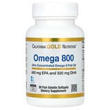 California Gold Nutrition, Omega 800, Aceite de pescado con omega-3 ultraconcentrado, En forma de triglicéridos KD-Pür, 1000 mg,