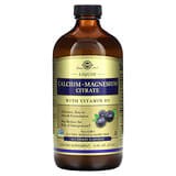 Solgar, Líquido de citrato de calcio y magnesio con vitamina D3, Arándano azul natural, 473 ml (16 oz. Líq.)