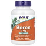 NOW Foods, Boro, 3 mg, 250 cápsulas vegetales