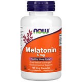 NOW Foods, Melatonina, 5 mg, 180 cápsulas vegetales