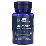 Life Extension, Melatonina de liberación prolongada en 6 horas, 3 mg, 60 comprimidos vegetales