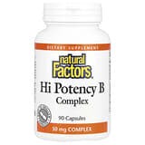 Natural Factors, Complejo de vitaminas B de alta potencia, 90 cápsulas