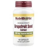 NutriBiotic, Extracto de semilla de pomelo, Máxima concentración, 250 mg, 60 cápsulas