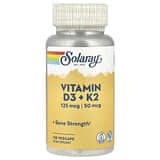 Solaray, Vitaminas D3 y K2, Sin soya, 120 cápsulas vegetales