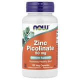 NOW Foods, Picolinato de zinc, 50 mg, 120 cápsulas vegetales