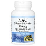 Natural Factors, NAC, N-acetil-L-cisteína, 500 mg, 90 cápsulas vegetales