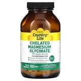 Country Life, Glicinato de magnesio quelado, 400 mg, 180 comprimidos (133 mg por comprimido)