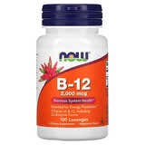 NOW Foods, B12, 2000 mcg, 100 pastillas