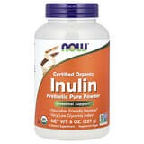 NOW Foods, Inulina orgánica certificada, Prebiótico puro en polvo, 227 g (8 oz)